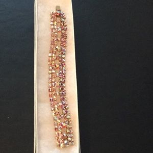Costume Bracelet with Iridescent Pink Stones.